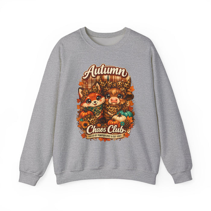 Autumn Chaos Club Sweatshirt – Cute Woodland Animals Fall Crewneck