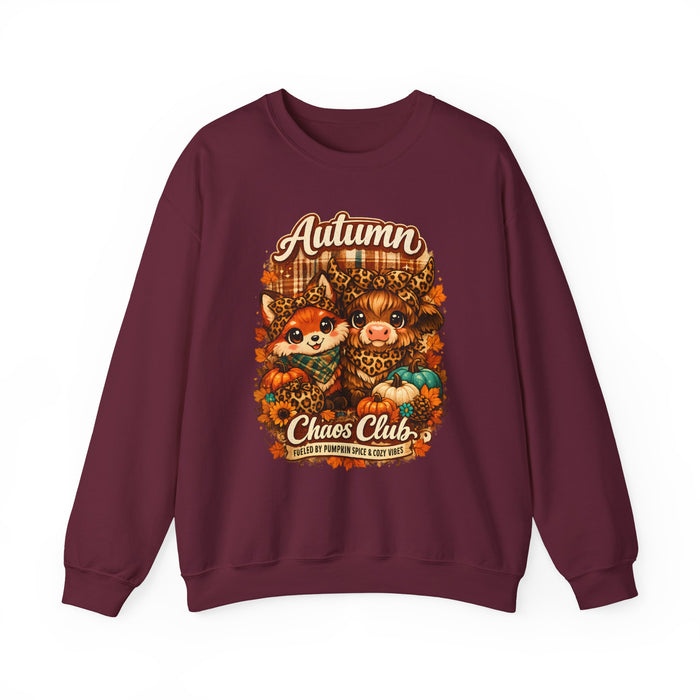 Autumn Chaos Club Sweatshirt – Cute Woodland Animals Fall Crewneck
