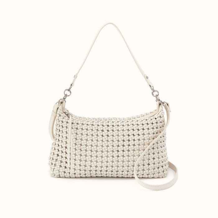 Avon Shoulder Bag in Woven Leather - Whitecap- FOL