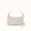 Avon Shoulder Bag in Woven Leather - Whitecap- FOL