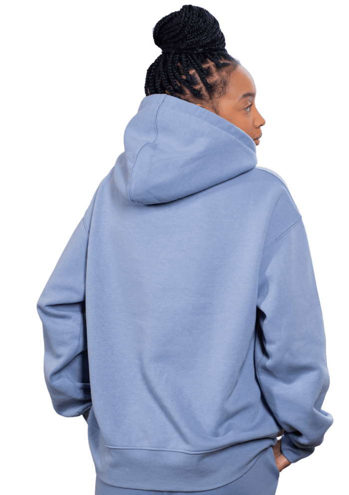 Baby Blue Unisex Oversized Pullover Hoodie back view