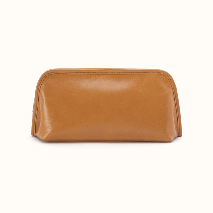 Beauty Brush Case In Polished Leather - Natural