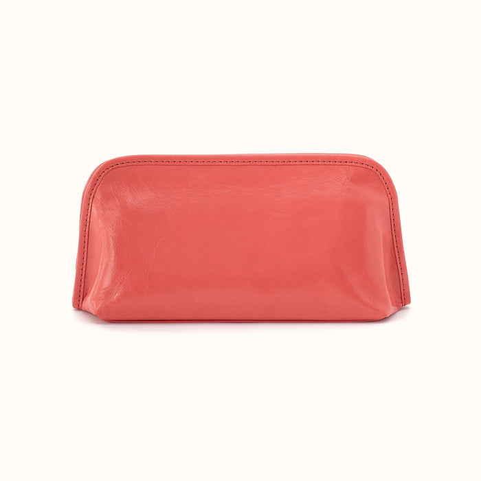 Beauty Brush Case In Polished Leather - Pink Mirage