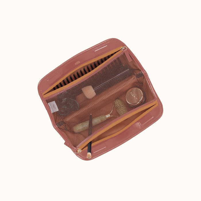Beauty Brush Case In Polished Leather