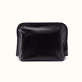 Beauty Cosmetic Pouch In Polished Leather - Black