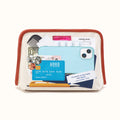 Beauty Large Cosmetic Pouch With Tromp L'oeil in Canvas - Natural- FOL