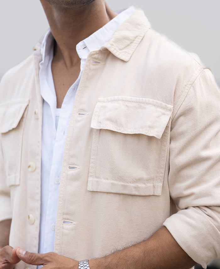 Beige Denim Overshirt