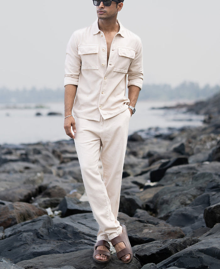 Beige Denim Overshirt