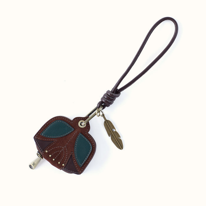 Bird Clip Pouch In Suede Leather