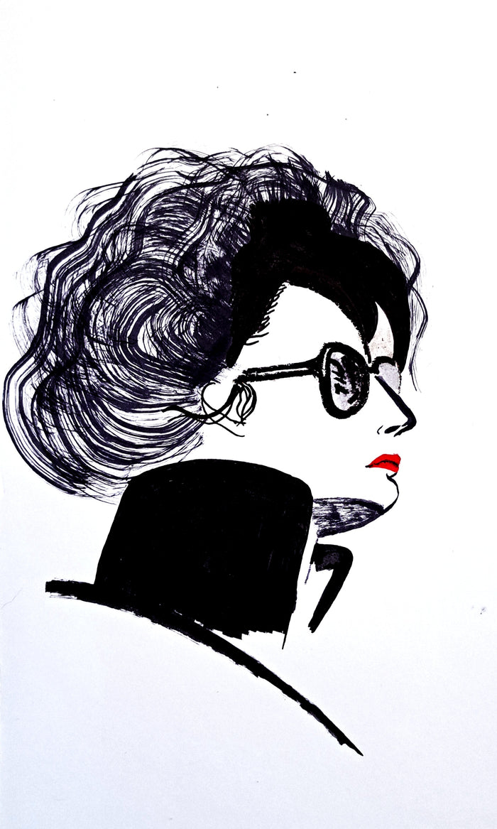 Black hair portrait PRINT