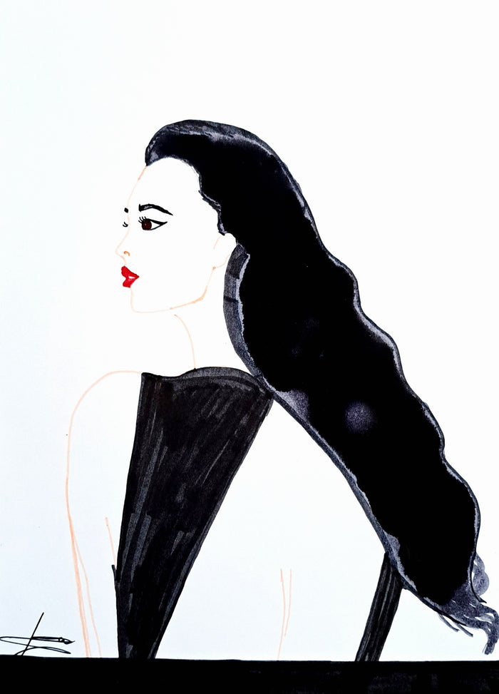 Black hair PRINT