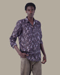 Black Multi-Color Digital Print Polyester Button-Up Shirt