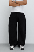 Black Raw Finish Japan Baggy Jeans
