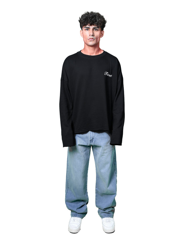 BLACK WAFFLE T-SHIRT