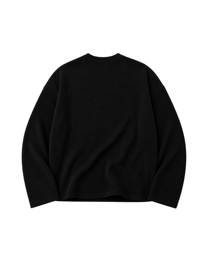 BLOOM IN SILENCE WAFFLE TEE - BLACK