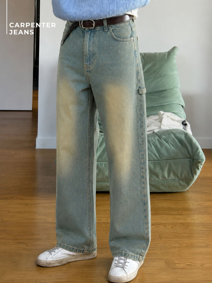 Blue Baggy Fit Carpenter Jeans