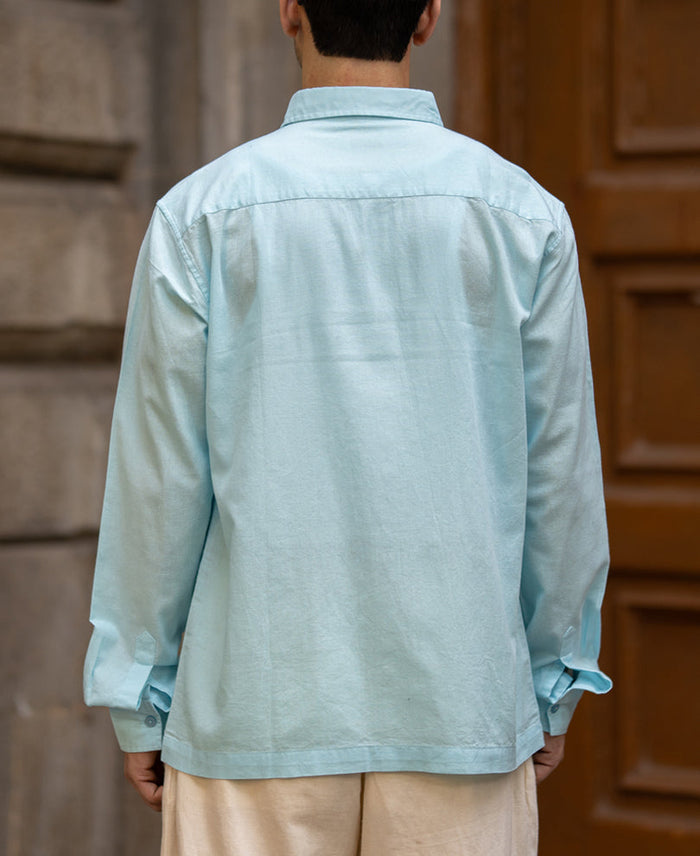 Blue Embroidered Shirt