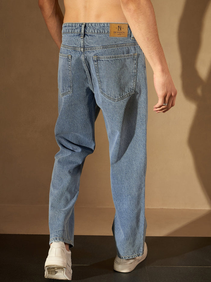 Blue Faded Korean Baggy Jeans