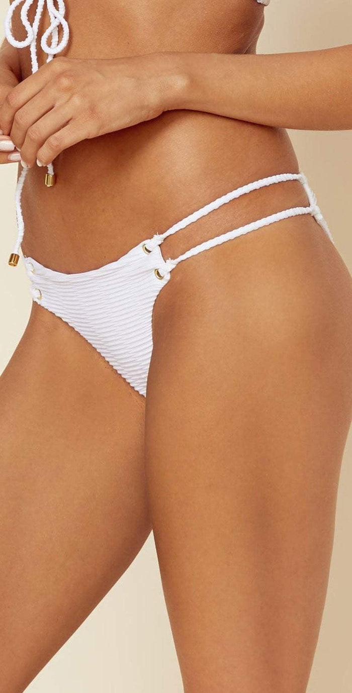 Blue Life Roped Up Skimpy Jacquard Bottom In White 390-9354-WHT: