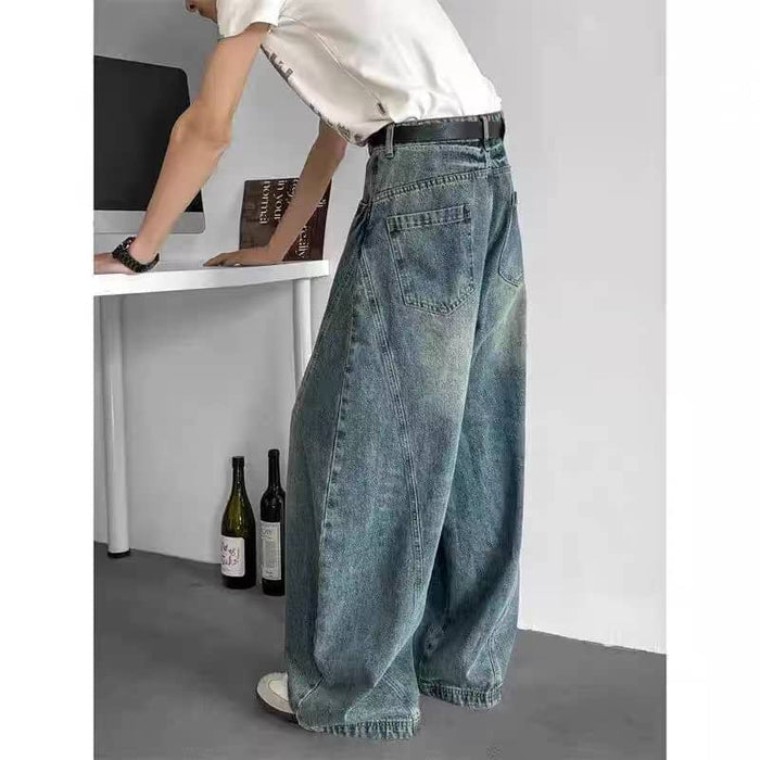 Blue Pannel Details Japan Baggy Jeans