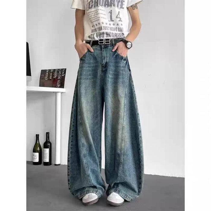 Blue Pannel Details Japan Baggy Jeans