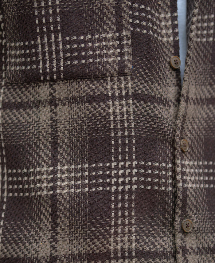 Brown Structured Checks Shirt