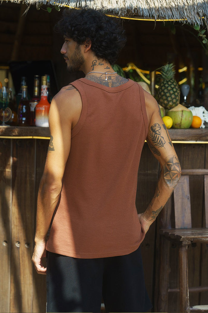 Brown Waffle Tank