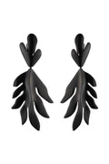 Buffalo Cut Out Leaf Clip Earrings