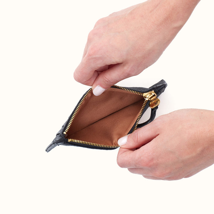 Carte Card Case In Pebbled Leather - Black