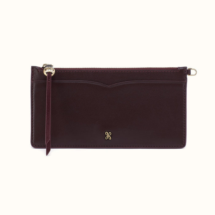 Carte Travel Wallet In Suede Leather - Dark Cherry