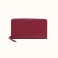 Cass Large Wallet In Pebbled Leather - Wine