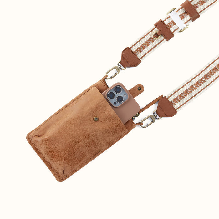 Cass Phone Crossbody In Buffed Leather