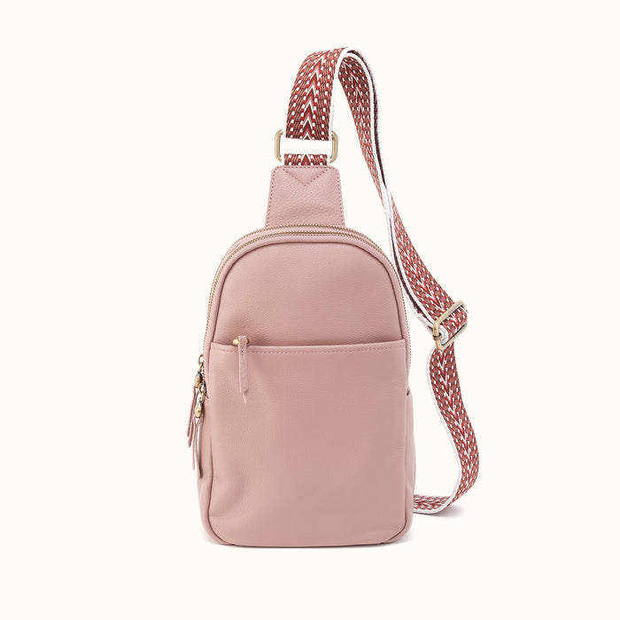Cass Sling In Pebbled Leather - Blush- FOL