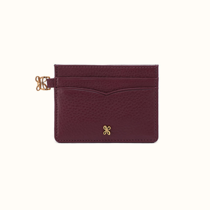 Charmed Card Case in Pebbled Leather - Mulberry Glaze- FOL