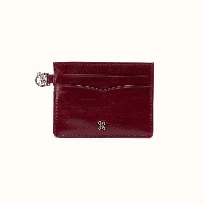 Charmed Card Case in Polished Leather - Saddleberry- FOL