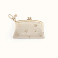 Cheer Frame Pouch in Metallic Leather - Sand Shimmer- FOL