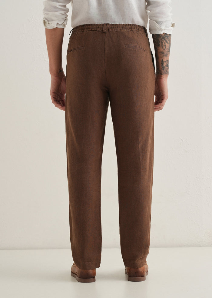 Chestnut Brown Linen Pant