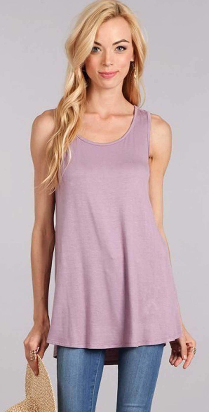 Chris and Carol Plain Tank Top In Mauve 1214075T: