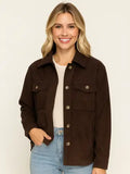 Corduroy Button Front Shacket