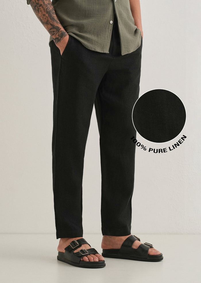 Cosmic Black Linen Pant
