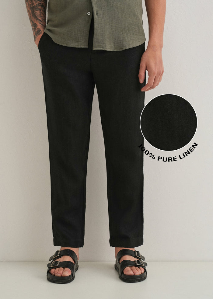Cosmic Black Linen Pant