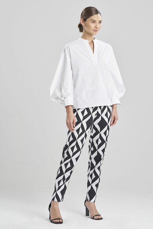 Cotton Poplin Balloon Sleeve Shirt