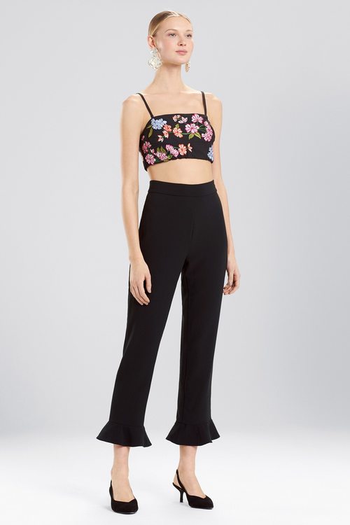 Cotton Poplin Bralette With Embroidery