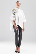 Cotton Poplin Embroidered Poncho Top