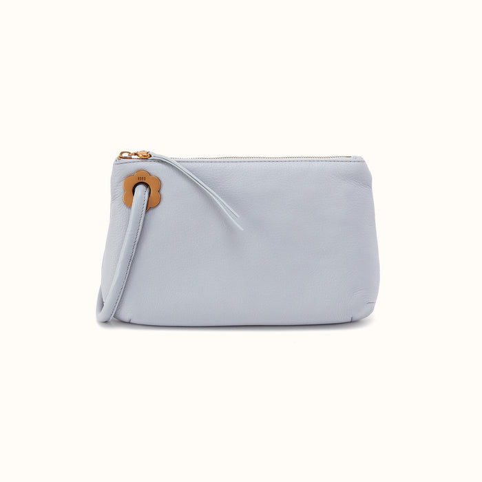 Daisy Daze Large Wristlet in Pebbled Leather - Indigo Cloud- FOL