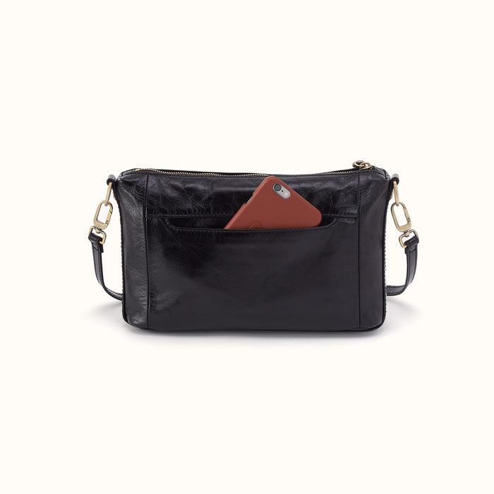 Darcy Carry-All Crossbody In Polished Leather - Black