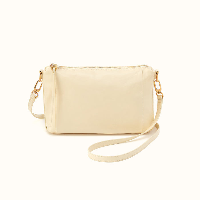 Darcy Carry-All Crossbody in Polished Leather - Butter Yellow- FOL