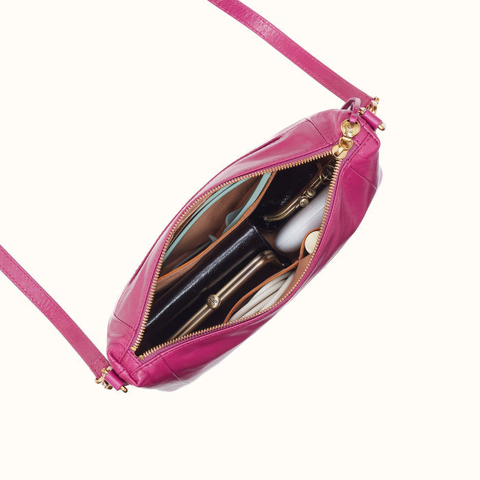 Darcy Carry-All Crossbody in Polished Leather - Cactus Flower