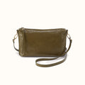 Darcy Carry-All Crossbody In Polished Leather - Olive Veil