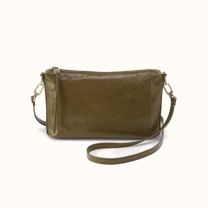 Darcy Carry-All Crossbody In Polished Leather - Olive Veil